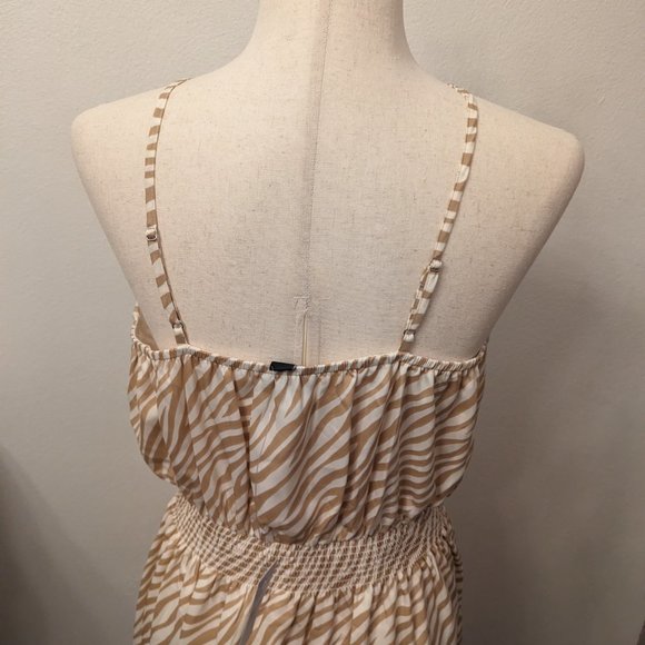 Zebra Stripe Square Neck Midi Flare Dress - Picture 10 of 10